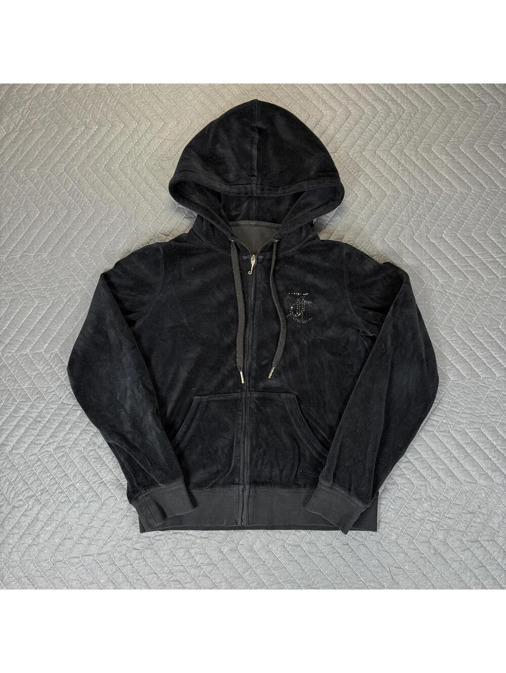 Y2K Juicy Couture Velour Zip Hoodie Womens Small